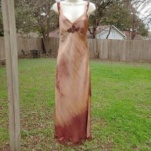 BETSEY JOHNSON heavy satin maxi slip dress sz S